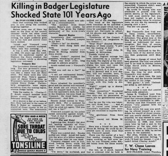 Same article at 101 years as they rannon the 50th anniversary of the Ardnt killing